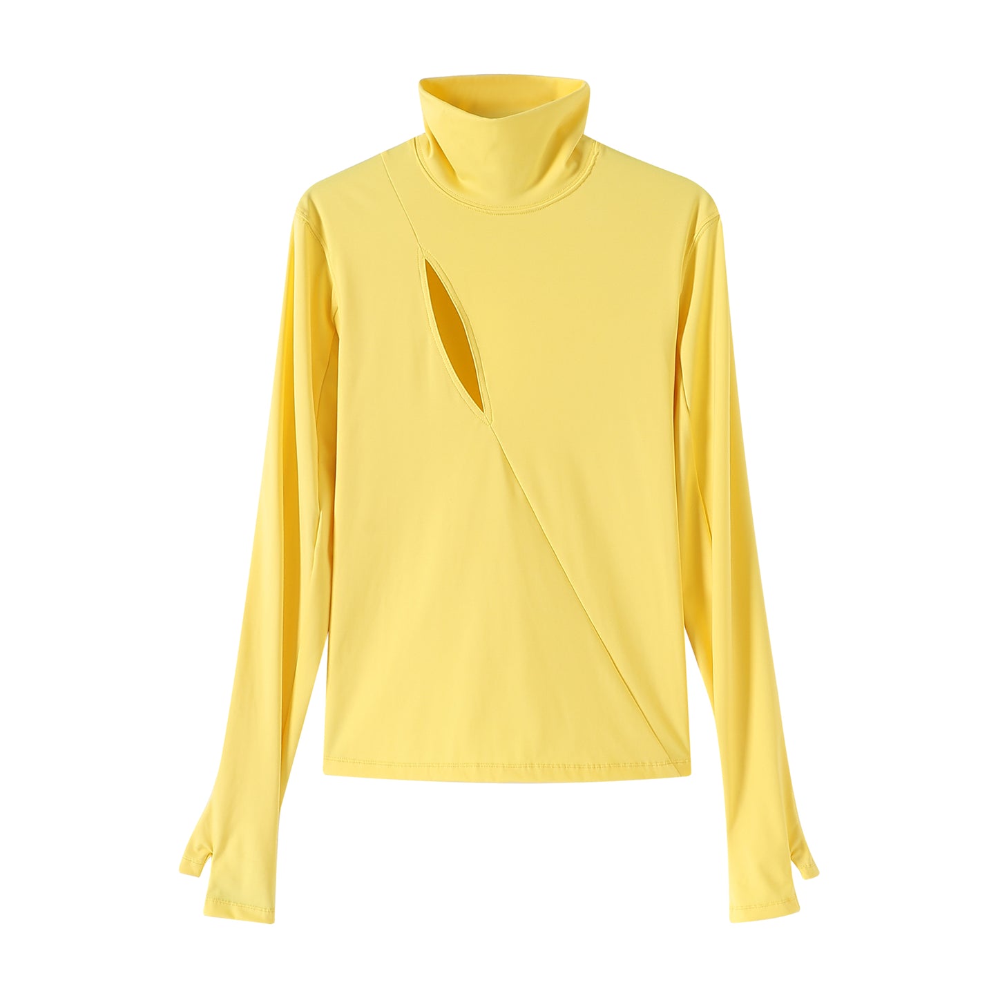 Yellow cutout long sleeve top