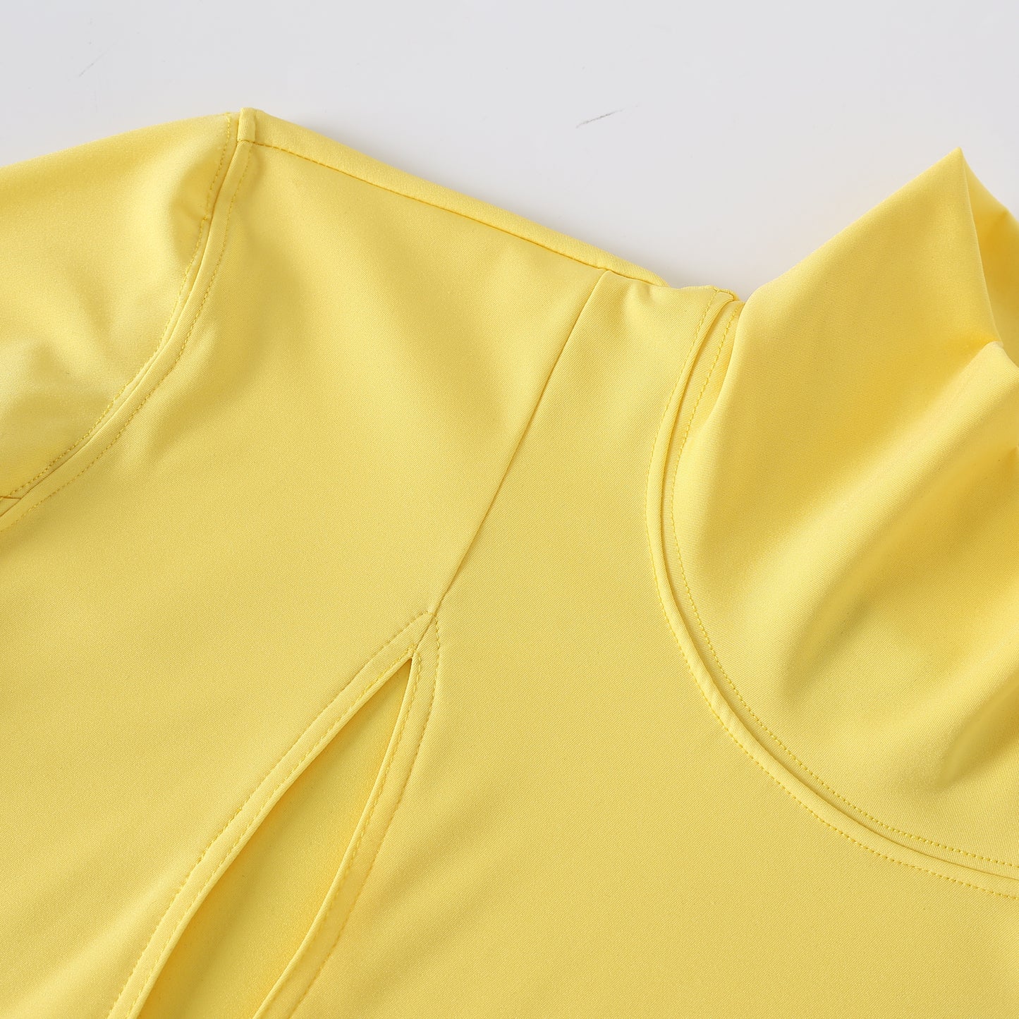 Yellow cutout long sleeve top