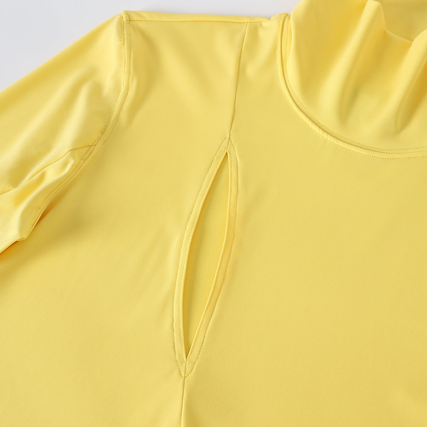 Yellow cutout long sleeve top