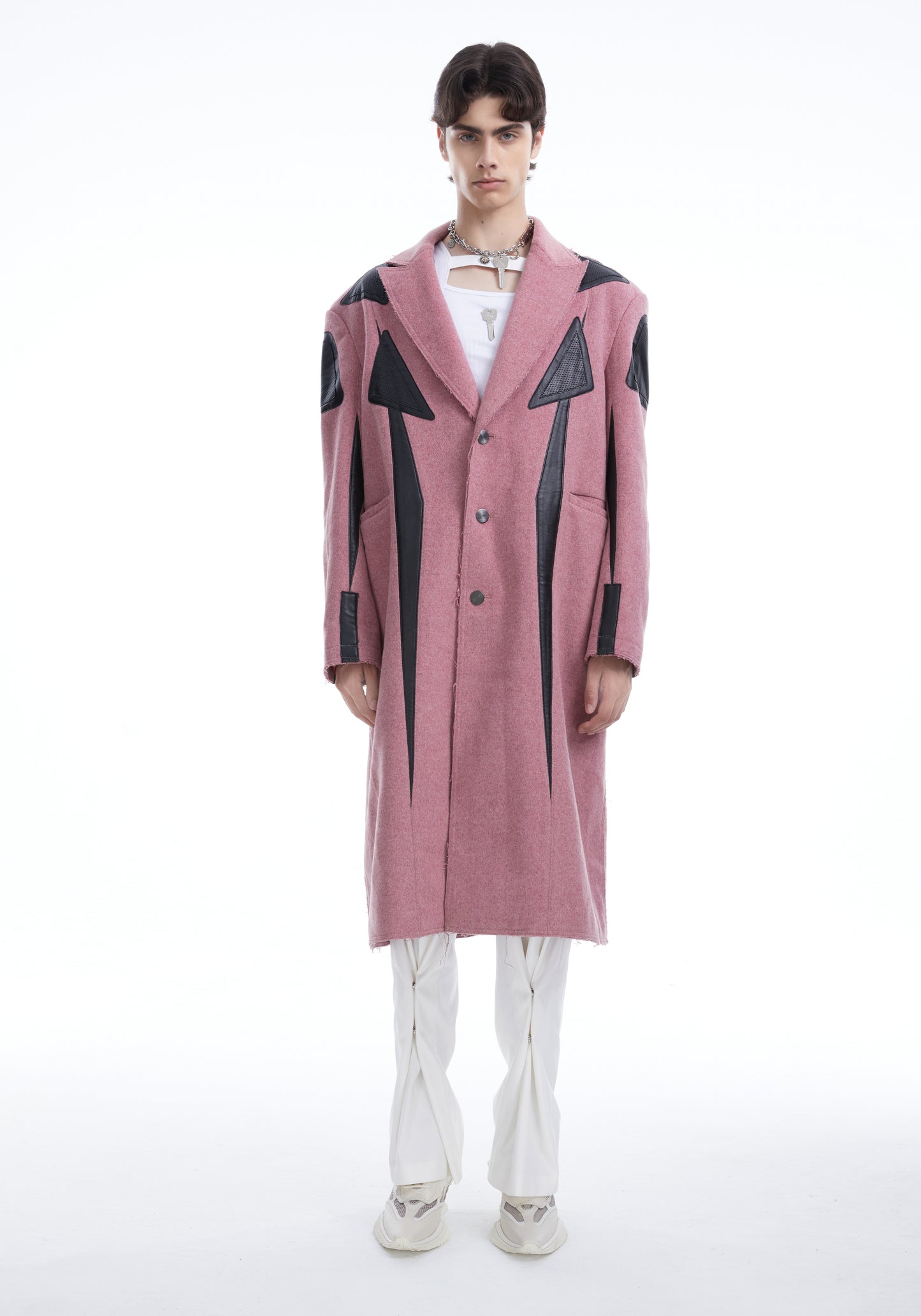 Pink Racing wool coat