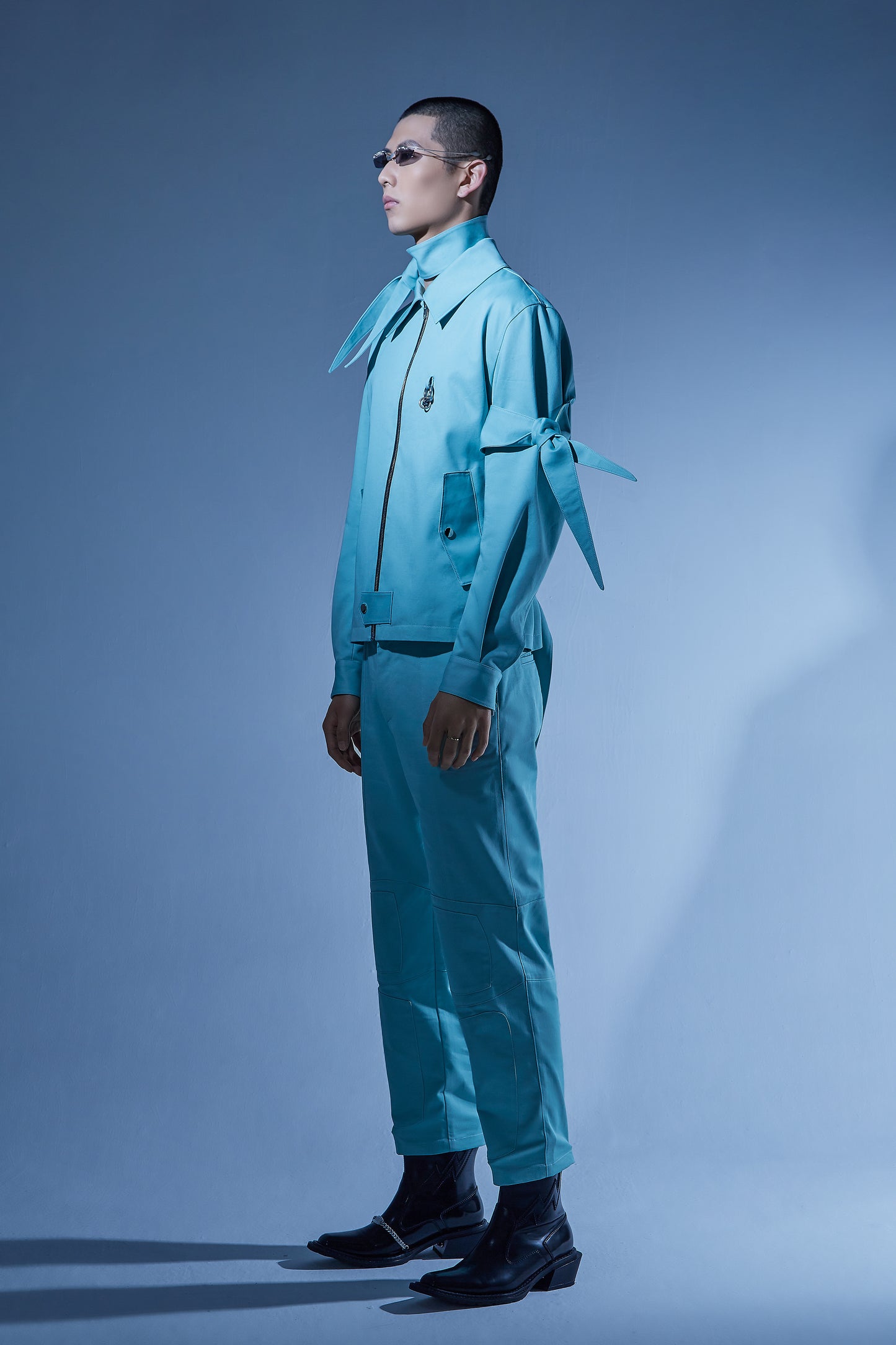 Turquoise workwear chino trousers