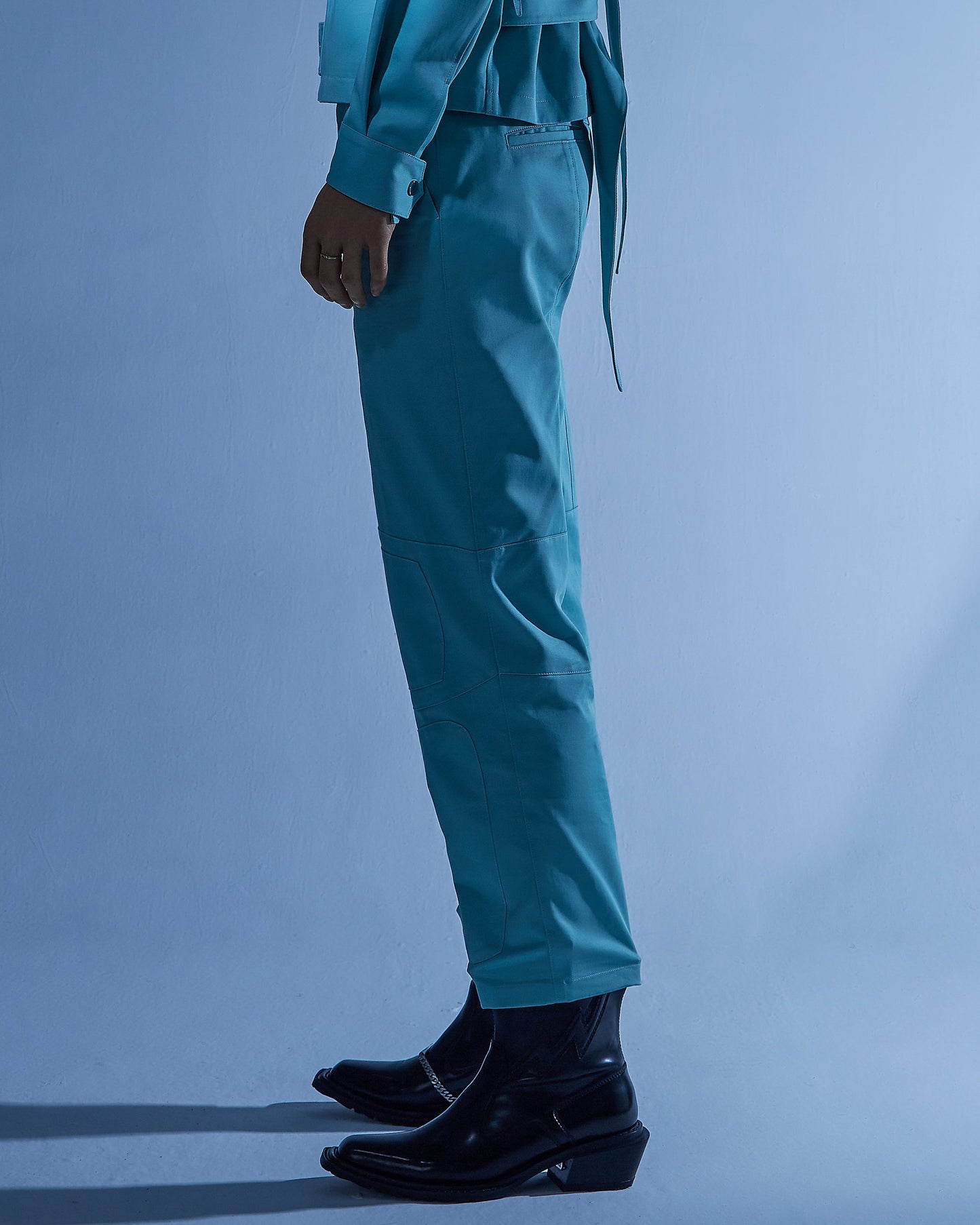 Turquoise workwear chino trousers
