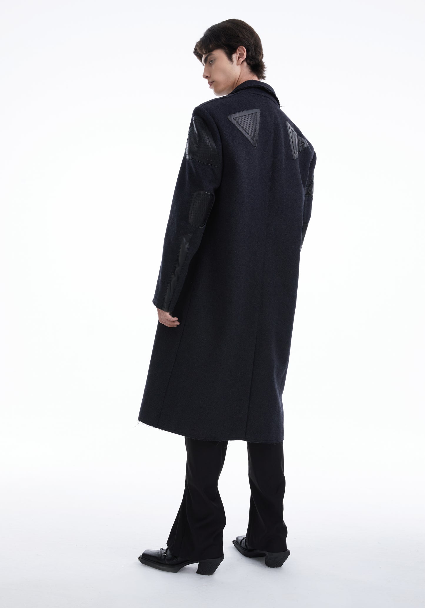 Charcoal Black Racing wool coat
