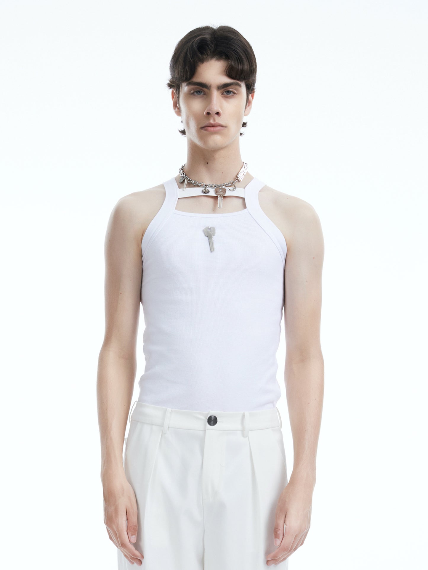 White cut-out vest