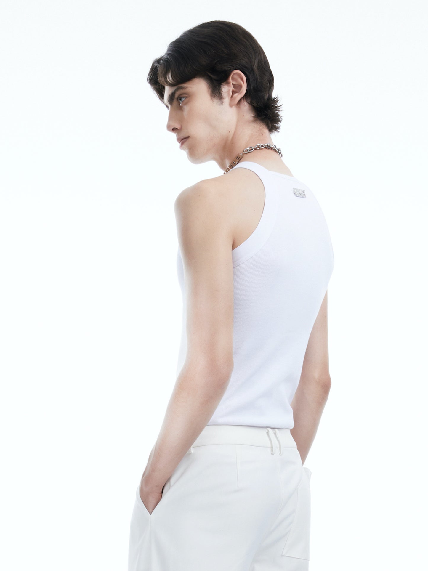 White cut-out vest