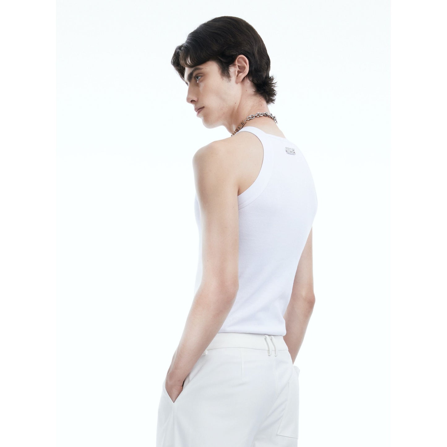 White cut-out vest