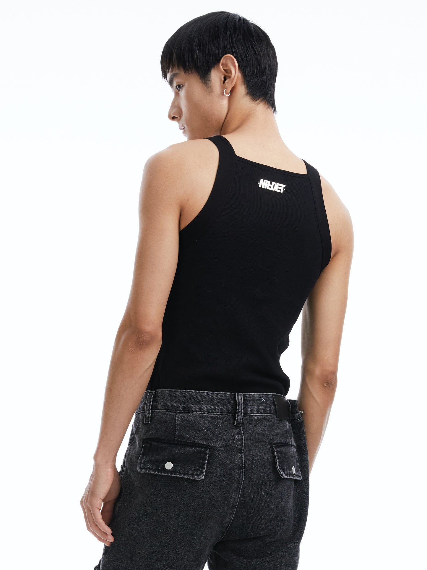 Black cut-out vest