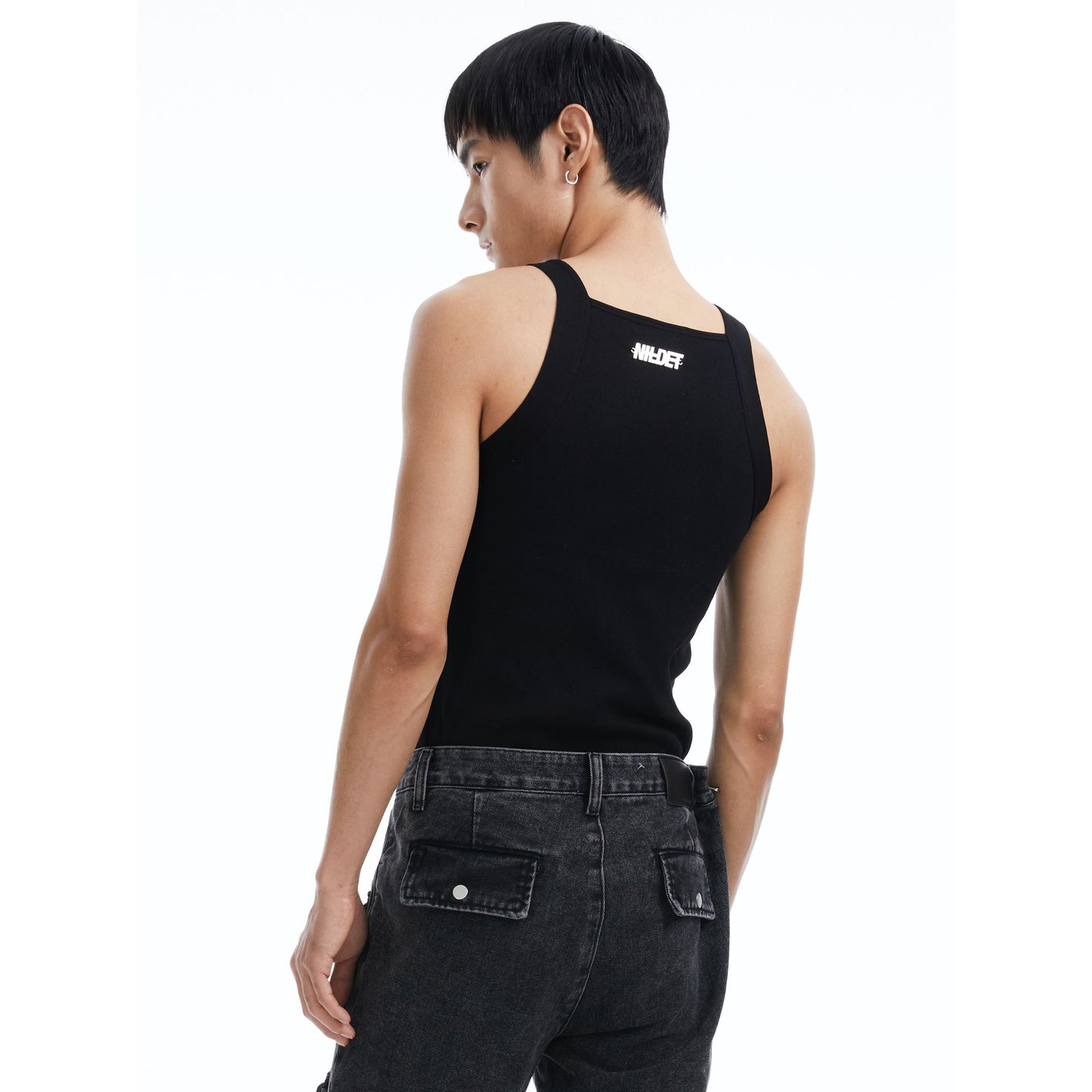 Black cut-out vest