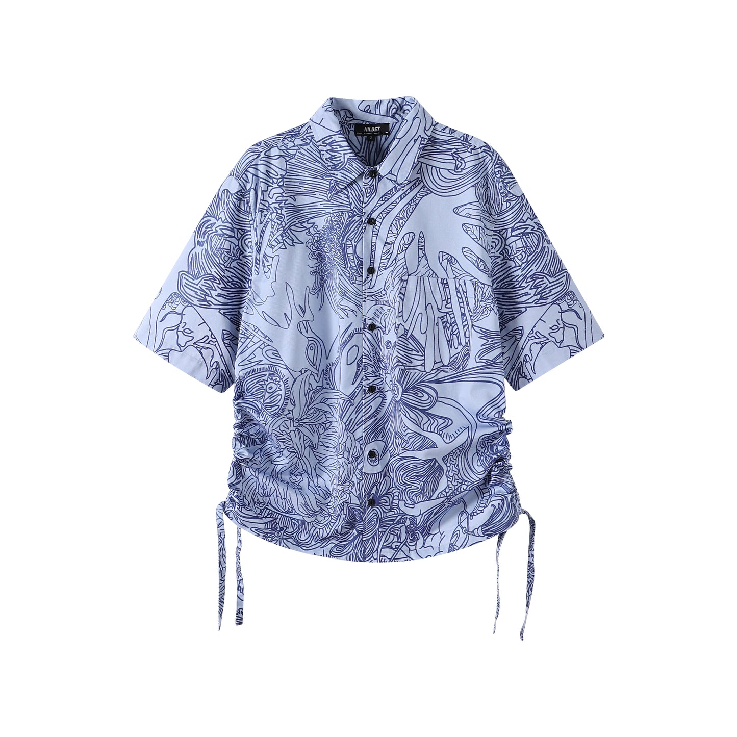 Cloud blue print cotton shirt