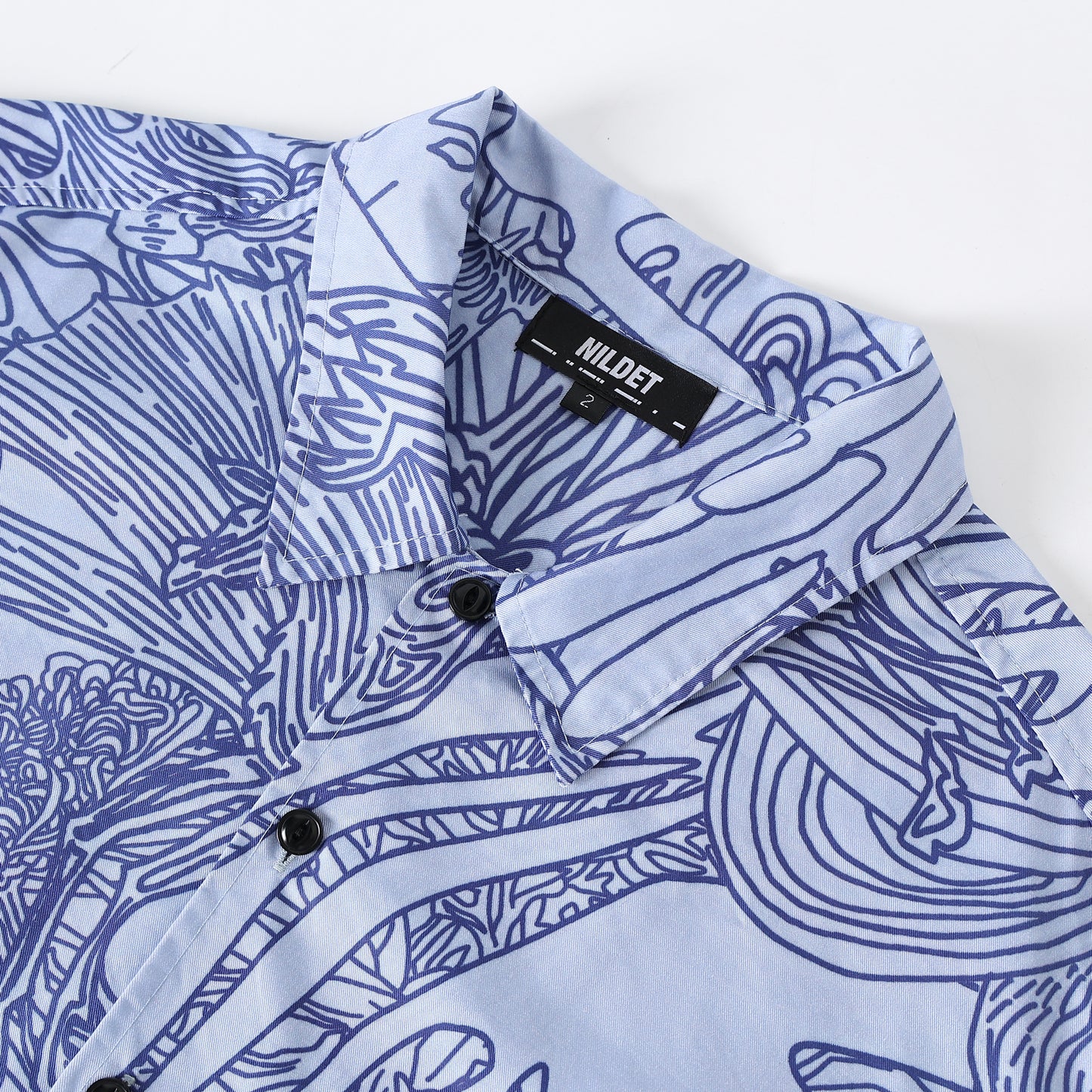 Cloud blue print cotton shirt