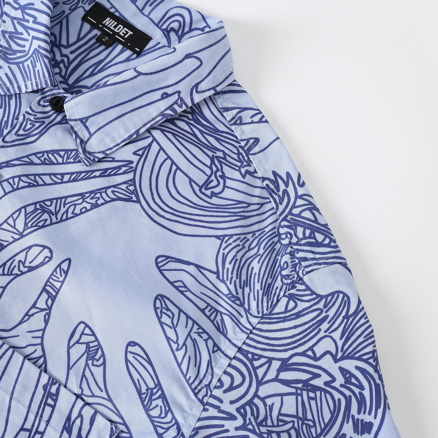Cloud blue print cotton shirt