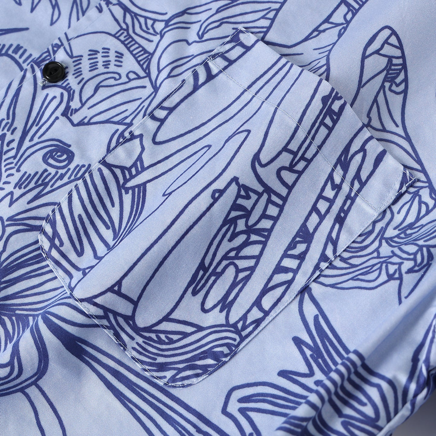 Cloud blue print cotton shirt