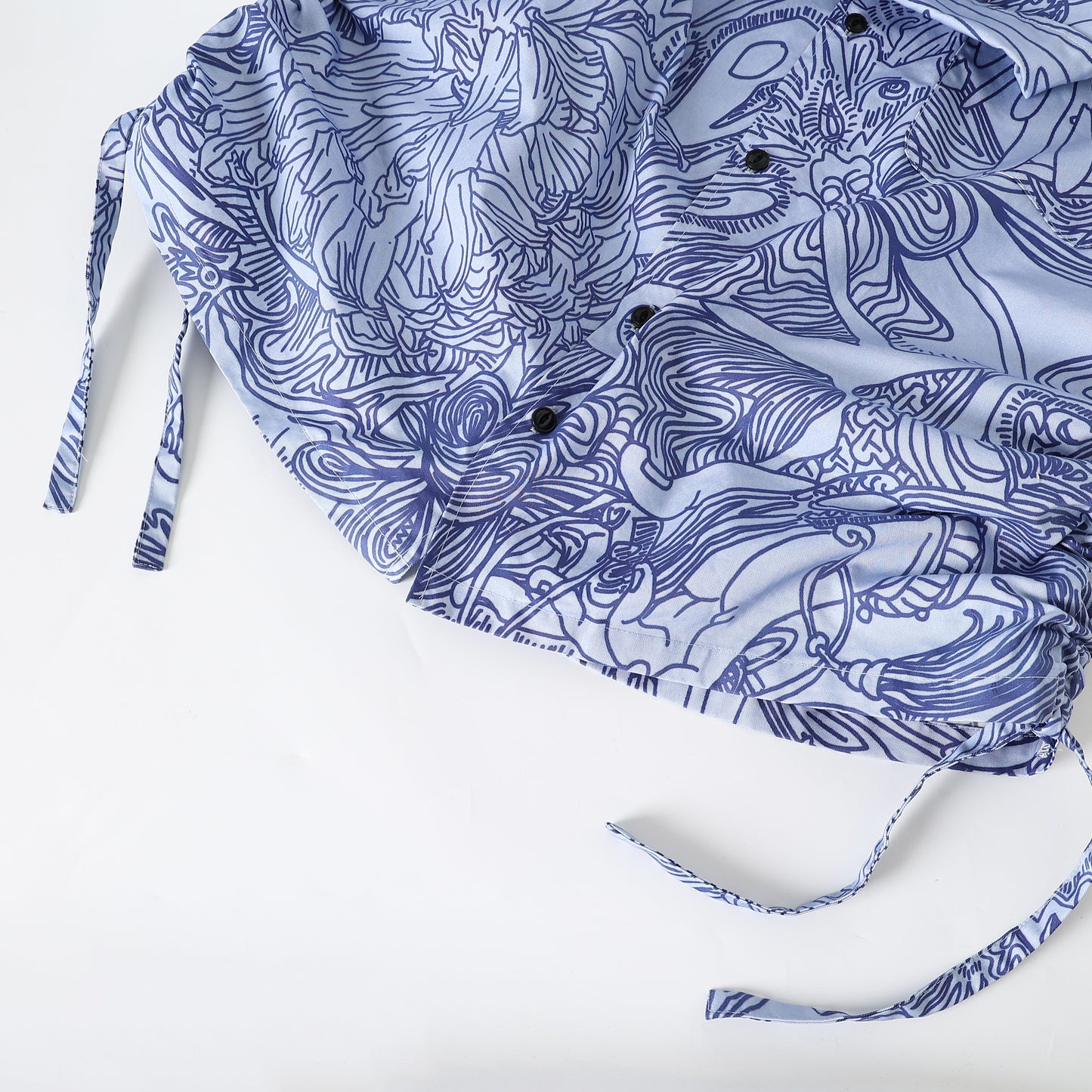 Cloud blue print cotton shirt