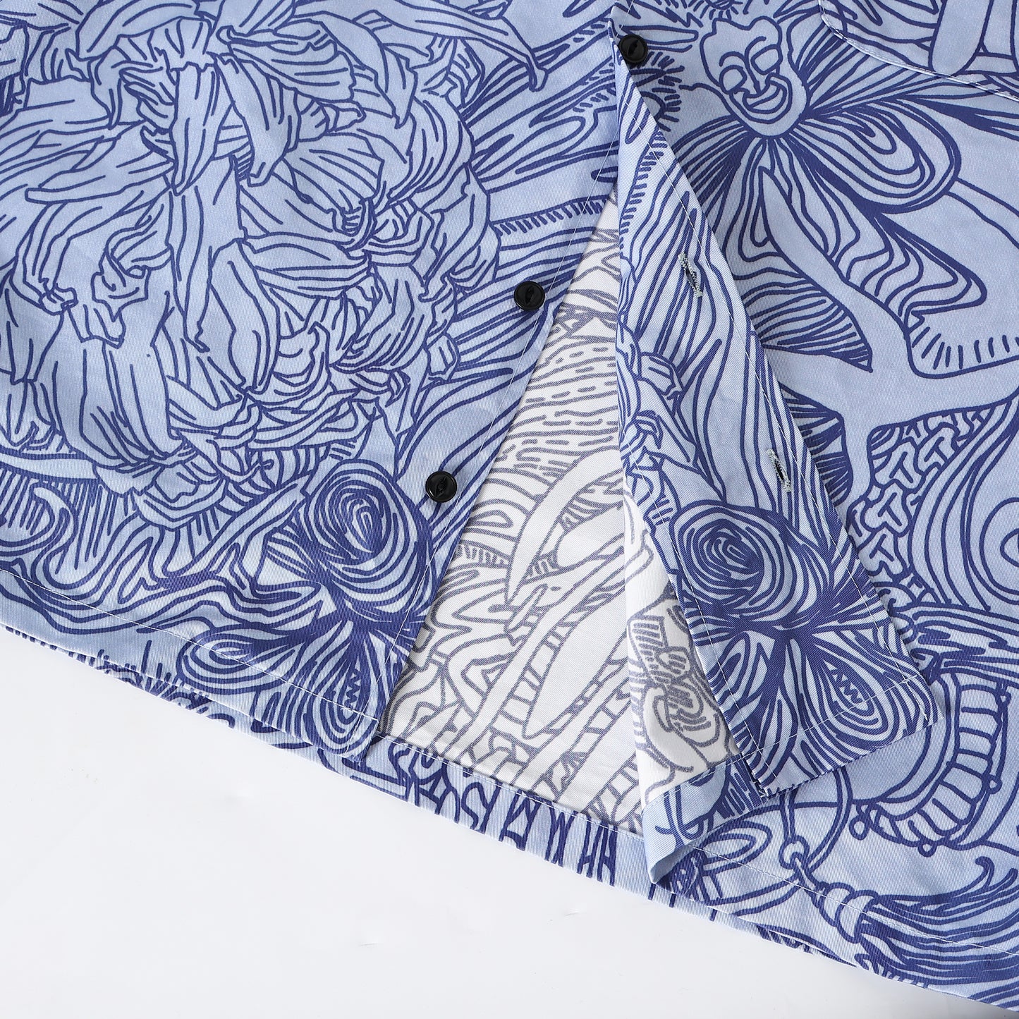 Cloud blue print cotton shirt