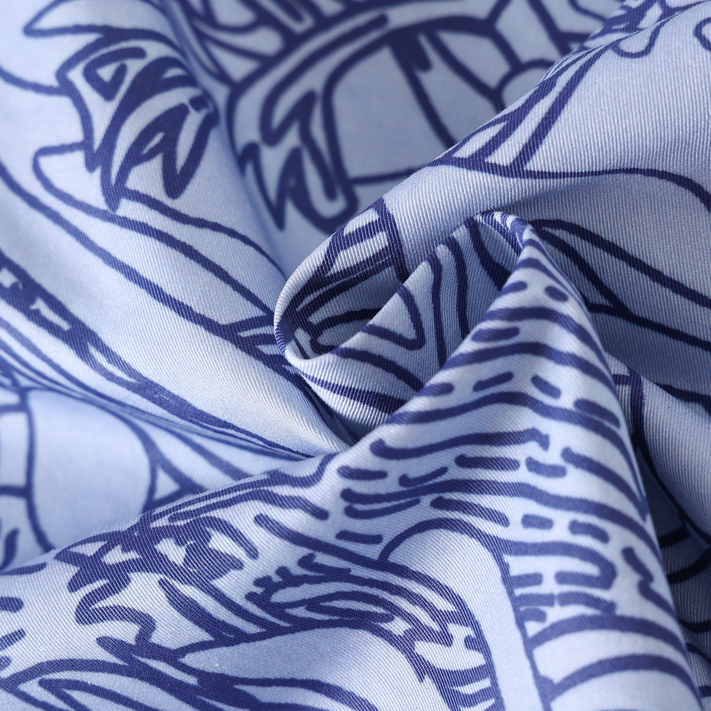 Cloud blue print cotton shirt