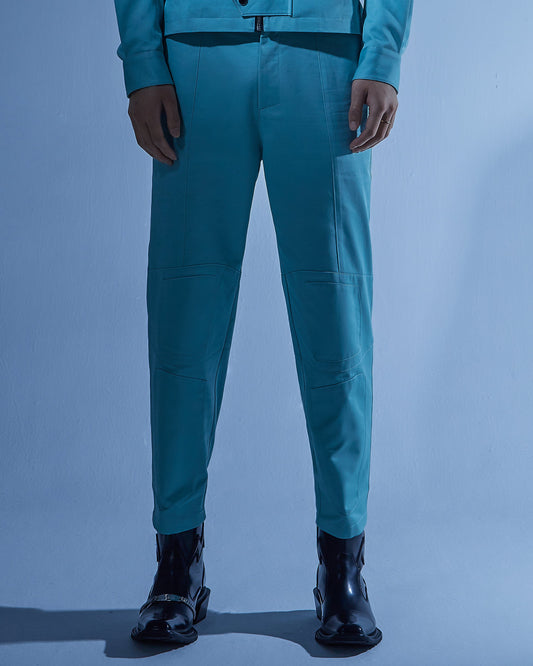 Turquoise workwear chino trousers