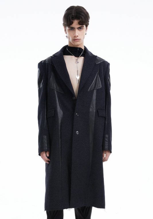 Charcoal Black Racing wool coat