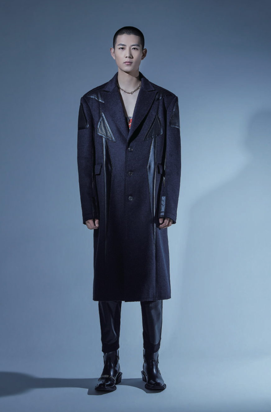 Charcoal Black Racing wool coat